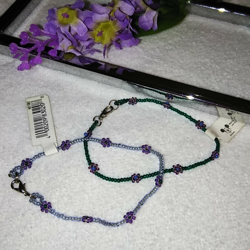 Set of (2) Vintage Disney Beaded 🌸 Bracelets